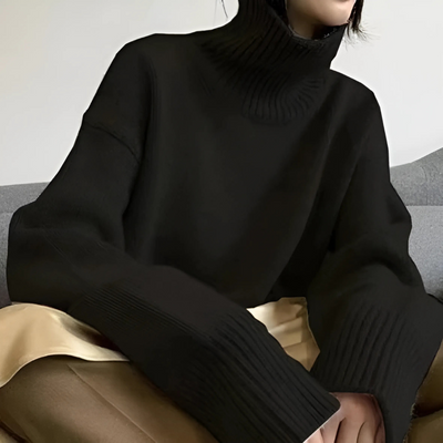 Kayla | High Collar Loose Knitted Sweater