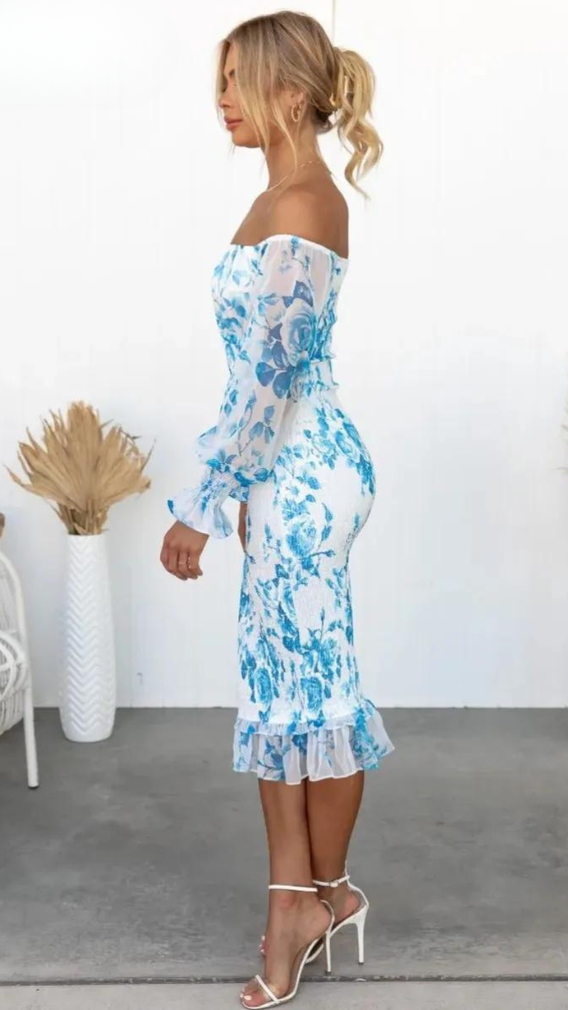 Dahlia | Stunning Off Shoulder Midi Dress