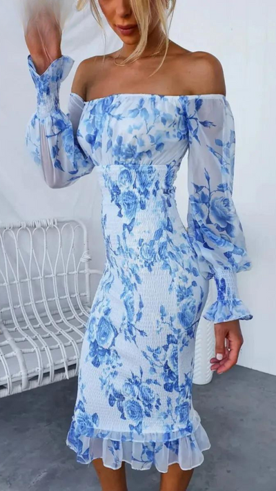 Dahlia | Stunning Off Shoulder Midi Dress