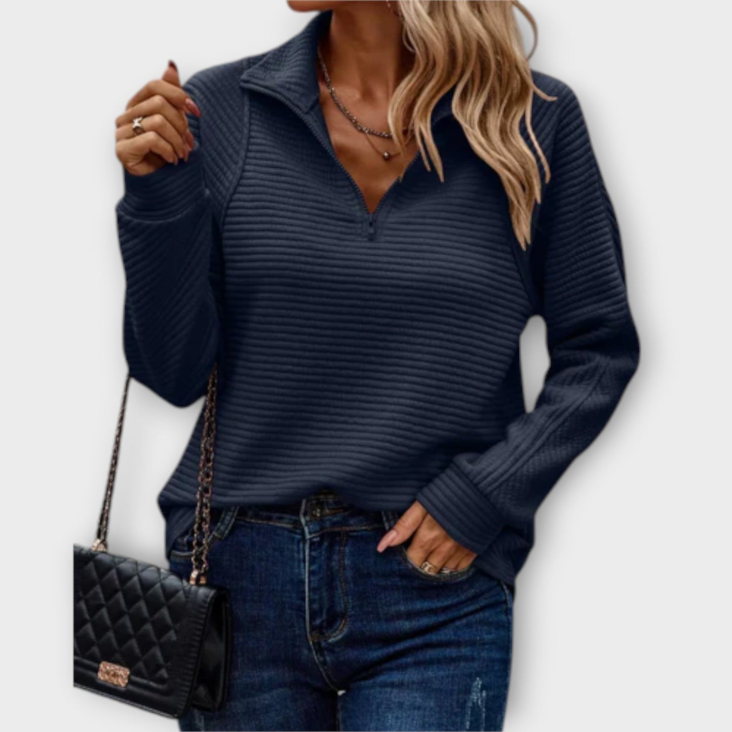 Brooklyn | Sweater with Polo Zip