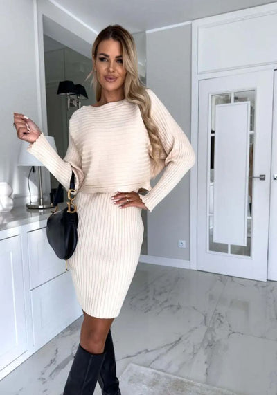 Scarlett | Chic Two-Piece Ensemble (Dress and Sweater)
