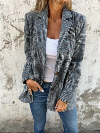 Amelia | Lapel Casual Check Blazer