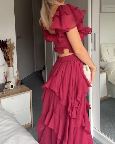 Quinlan | Elegant High-Waist Dress with Lace Trim