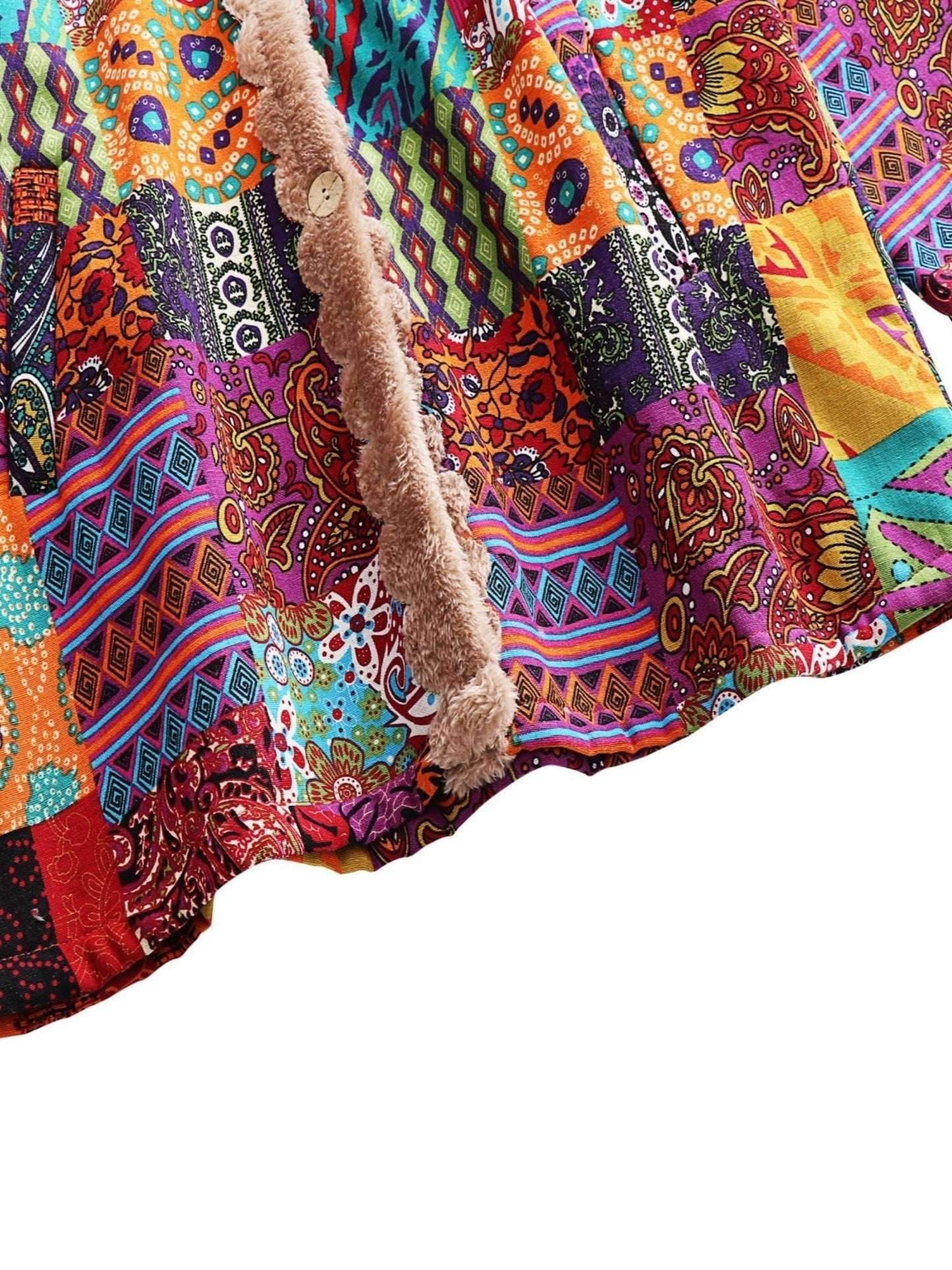 Maribel | Patchwork Coat Boho Hooded Winter Jacket