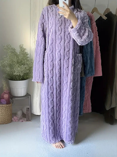 Abigail | Cozy Jacquard Fleece Winter Dress
