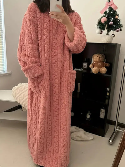 Abigail | Cozy Jacquard Fleece Winter Dress