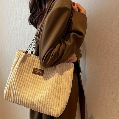 Layla | Chic Corduroy Tote Bag