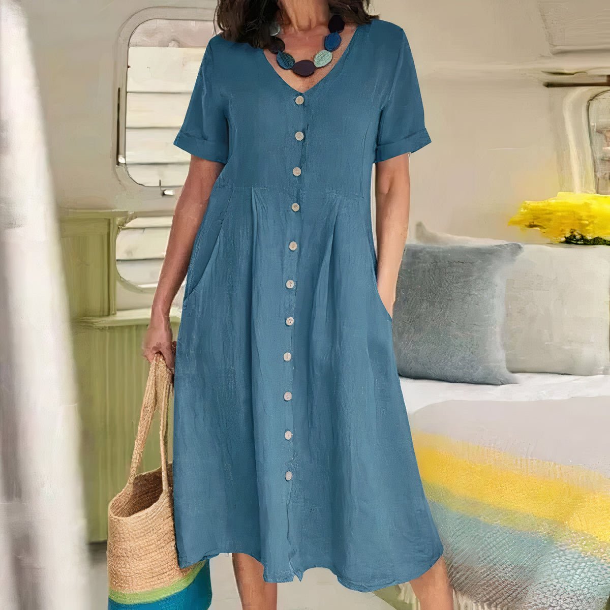 Natalie | Graceful Button Dress