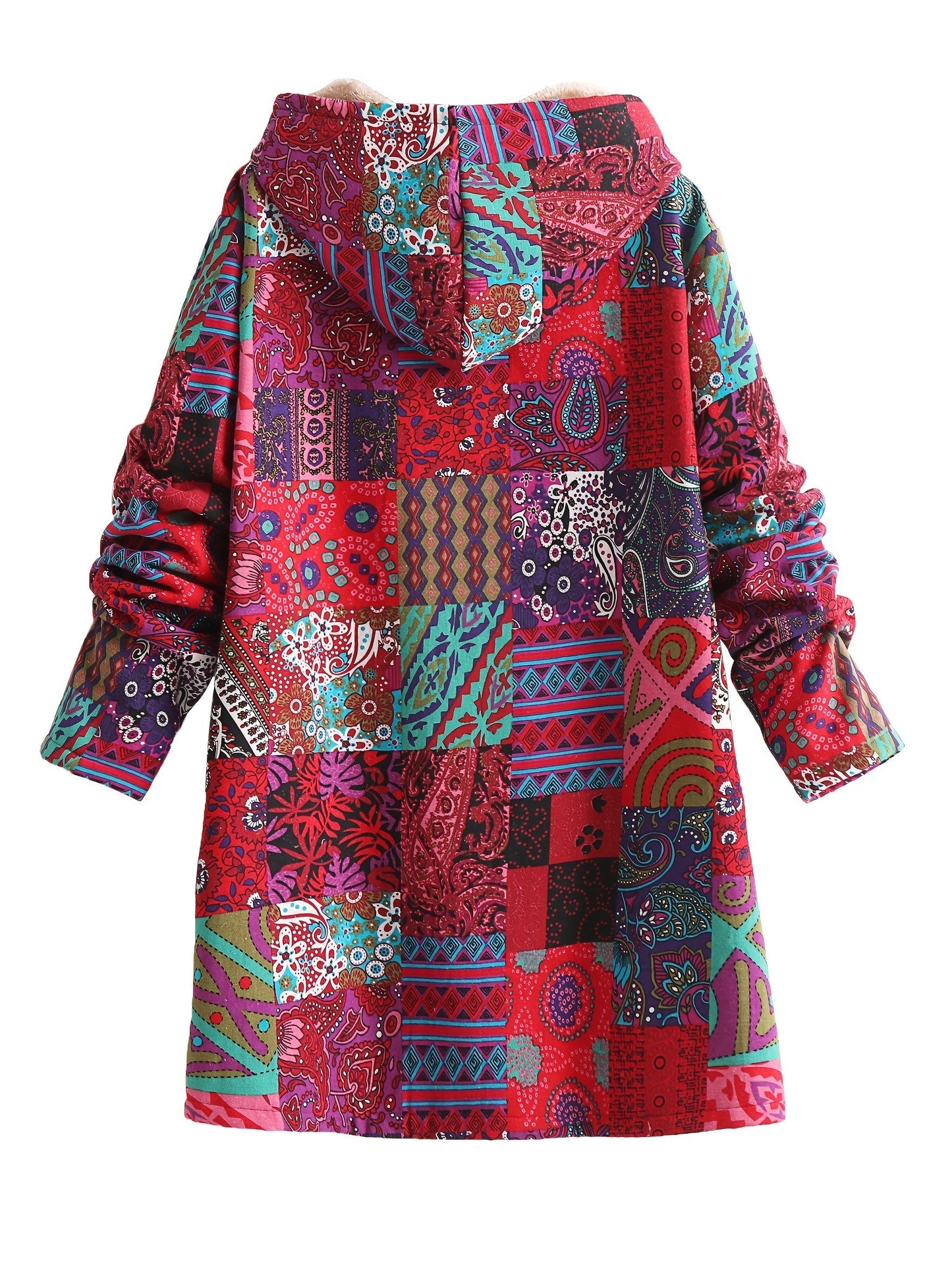 Maribel | Patchwork Coat Boho Hooded Winter Jacket