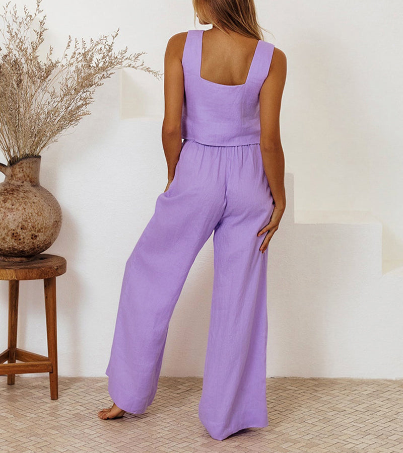 Sophie | Stylish Top and Wide-Leg Pants Ensemble