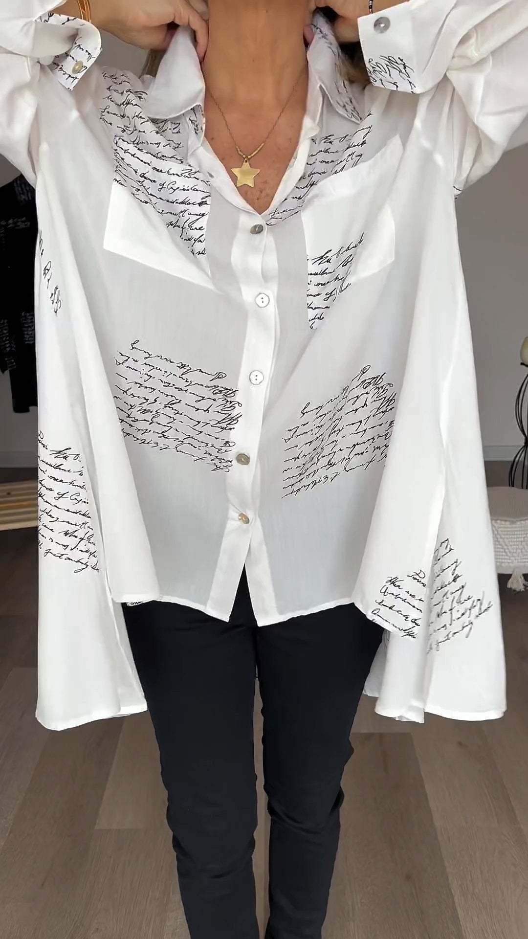 Emily | Classic Handwritten Button-Up Shirt