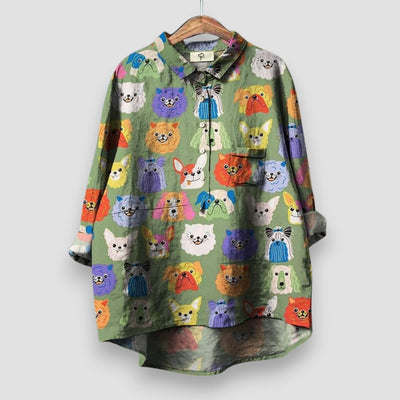 Jessica | Women's Dog Print Shirt