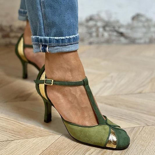 Alessia | Patchwork Strap Heels