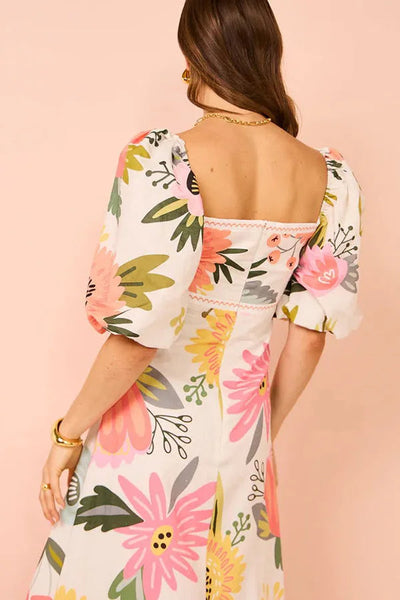 Isabella | Chic Colorful Floral Maxi Dress