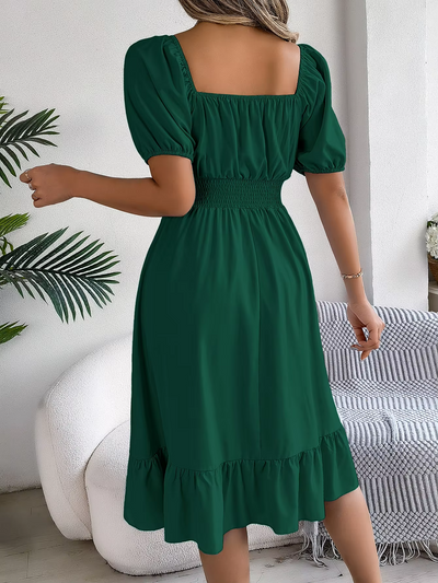 Riley | Chic Short Sleeve V-Neck Linen Dress