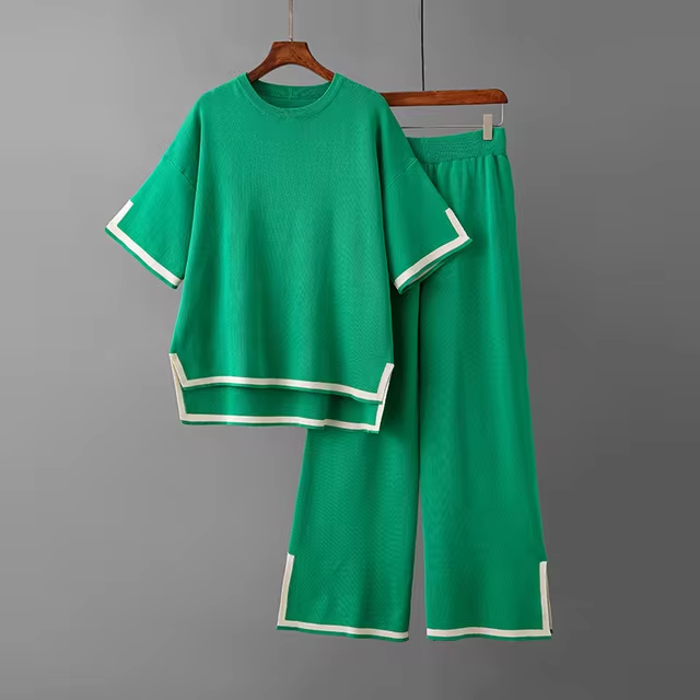 Charlotte | Chic Ice Silk Short Sleeve Co-Ord Set