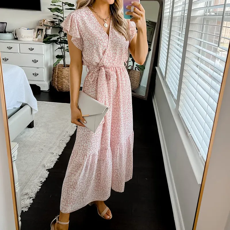 Lily | Stylish Floral Wrap Belt Summer Dress