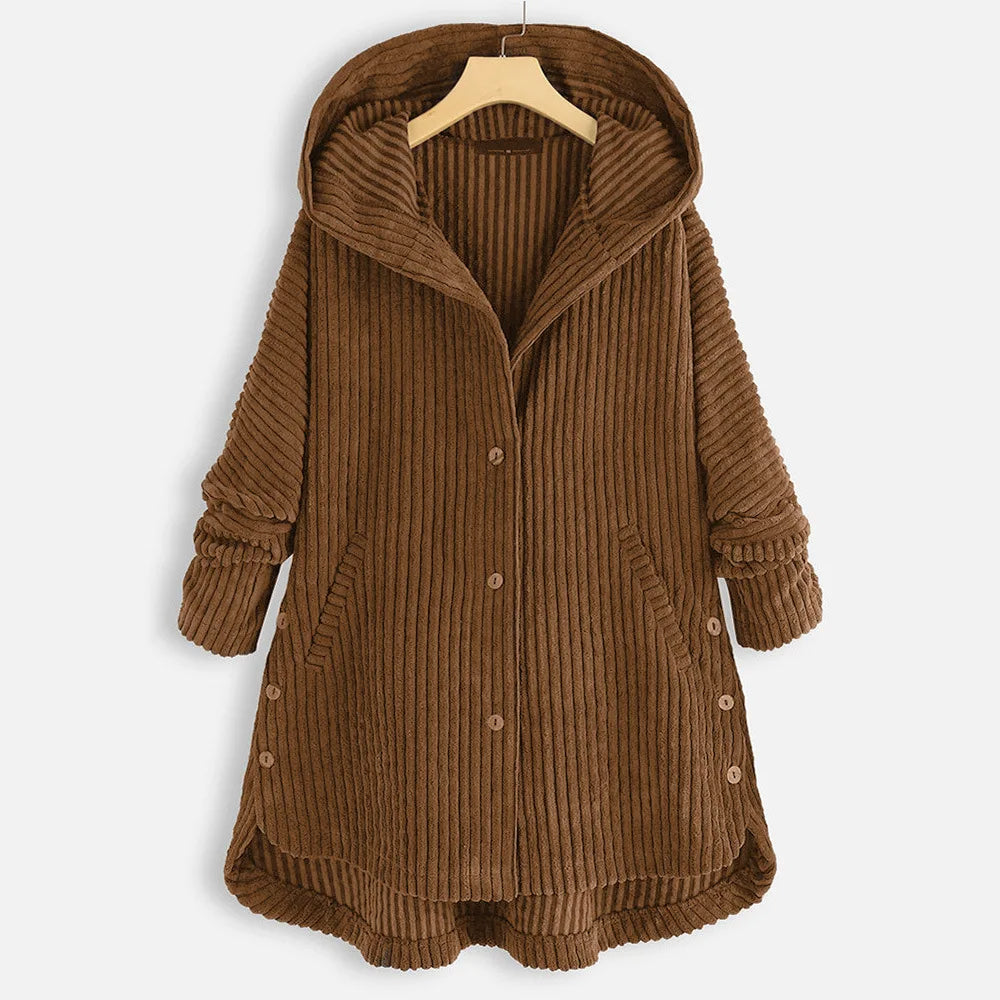 Aria | Cozy Ribbed Hooded Jacket