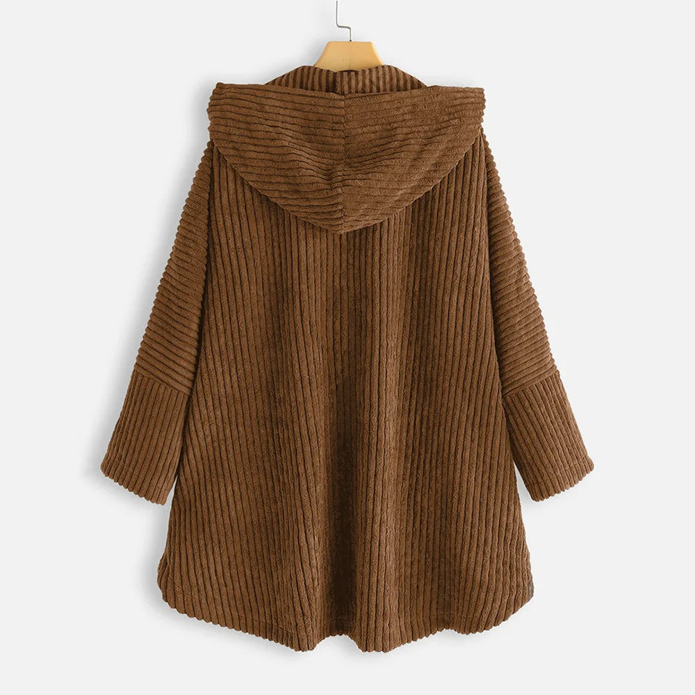 Aria | Cozy Ribbed Hooded Jacket