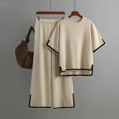 Charlotte | Chic Ice Silk Short Sleeve Co-Ord Set