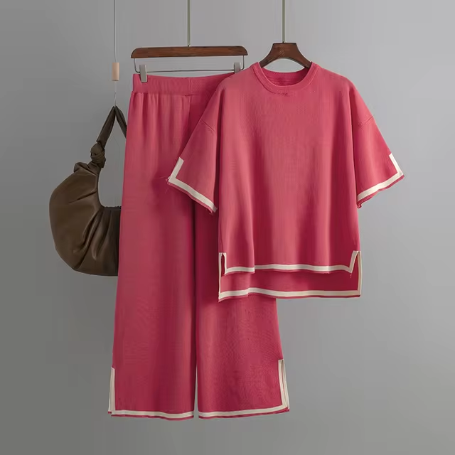 Charlotte | Chic Ice Silk Short Sleeve Co-Ord Set