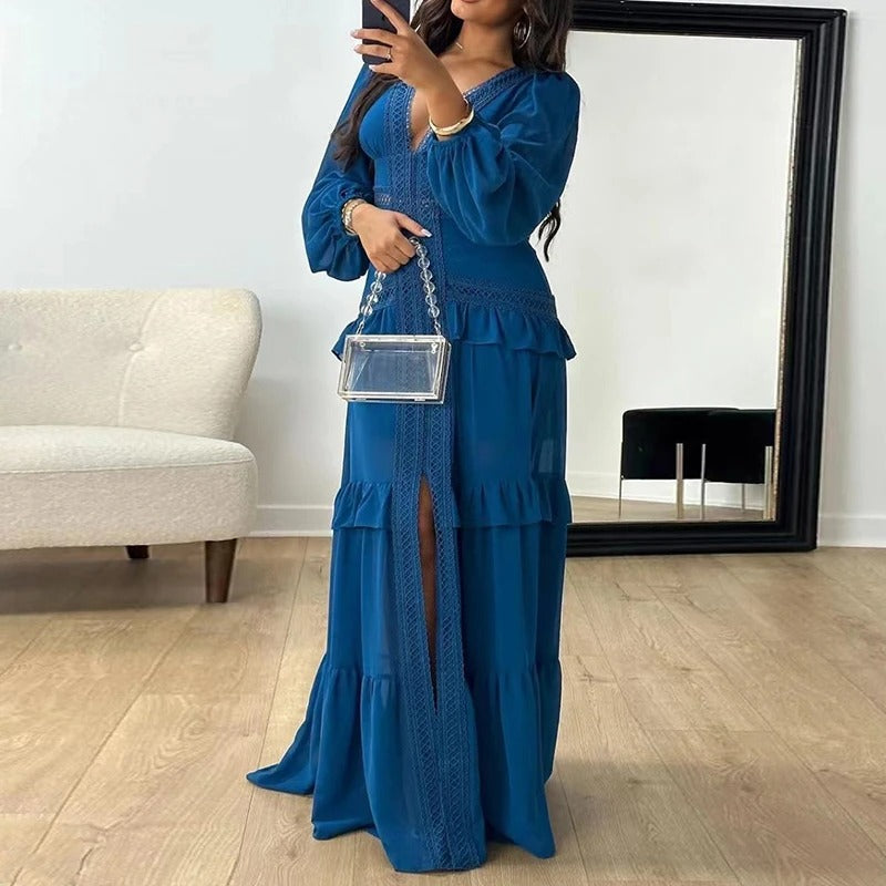 Sophia | Cozy V-neck Long Sleeve Maxi Dress