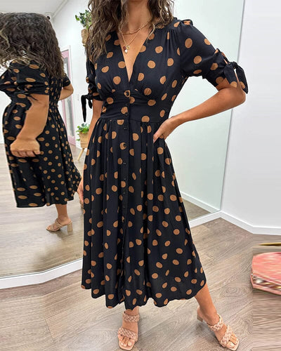 Aubrey | V-Neck Polka Dot Dress