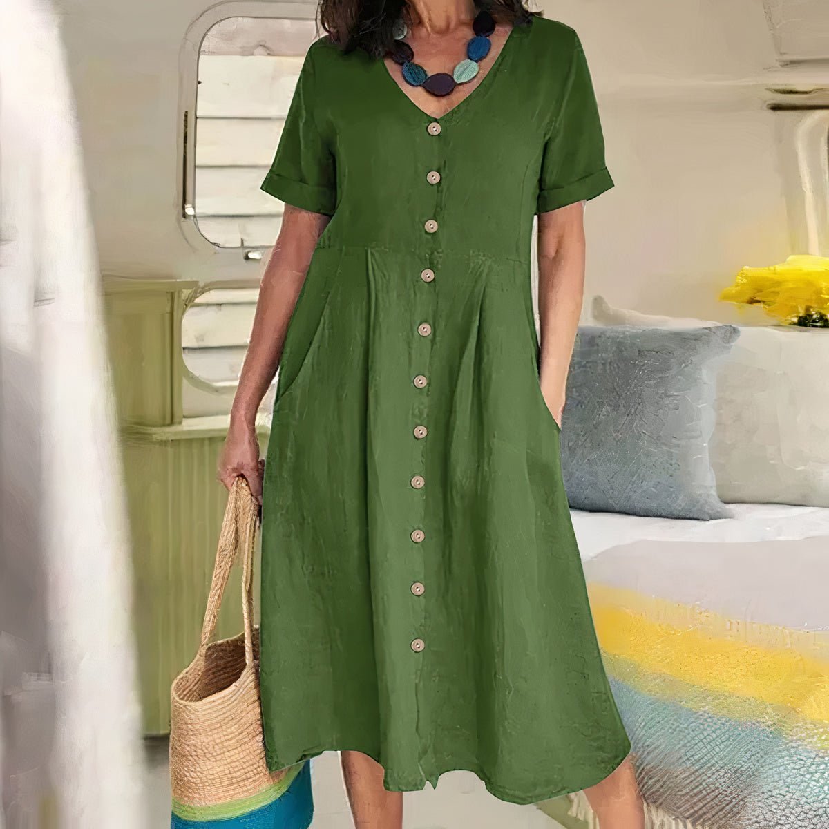 Natalie | Graceful Button Dress