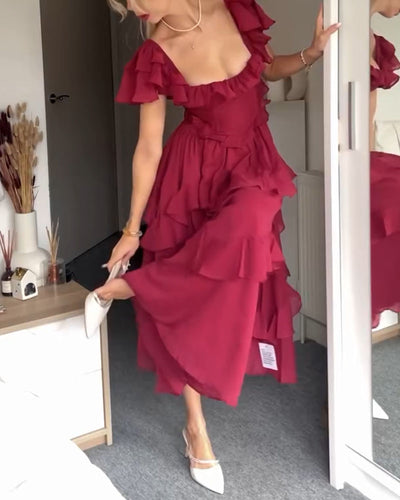 Quinlan | Elegant High-Waist Dress with Lace Trim