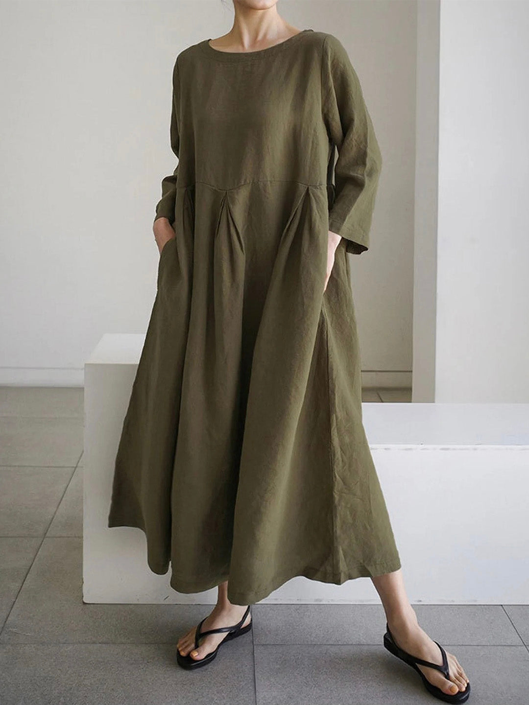 Sophie | Casual Linen Dress with Pockets