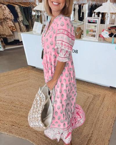Peyton | Long Lantern Sleeve Bohemian Dress