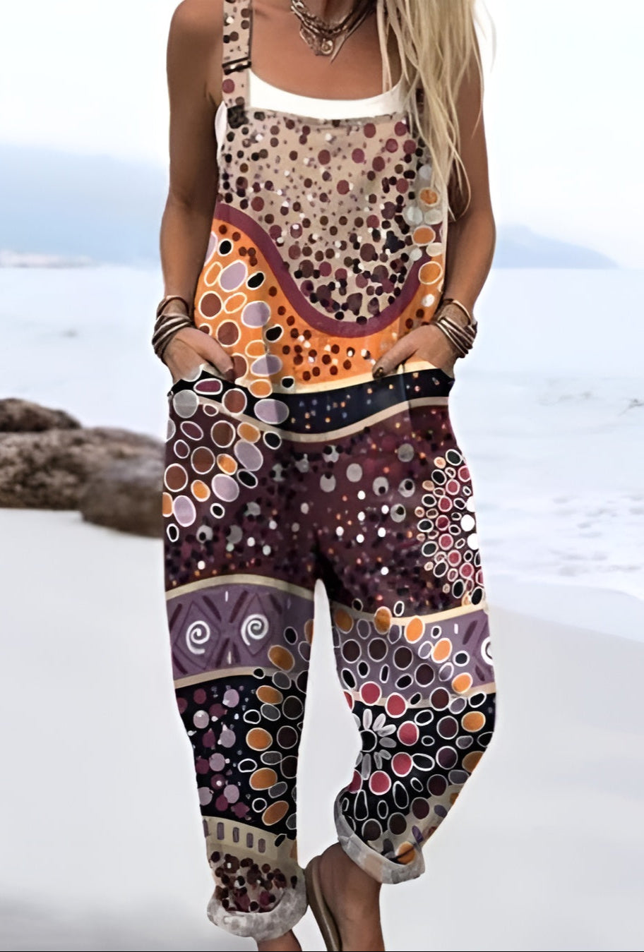 Thilde | Boho Art Drape Overalls