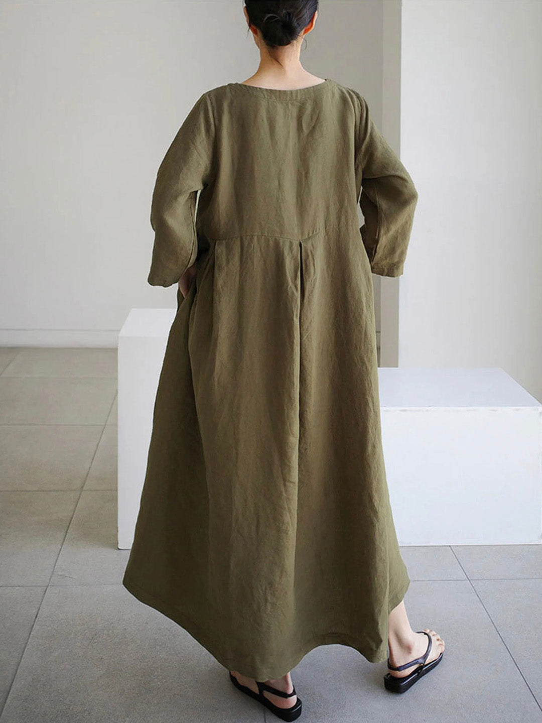 Sophie | Casual Linen Dress with Pockets