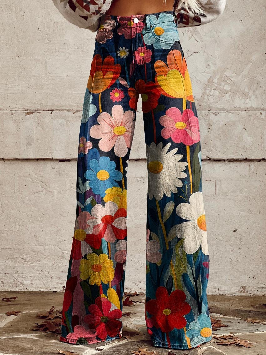 Harper | Stylish Floral Print Wide Leg Pants