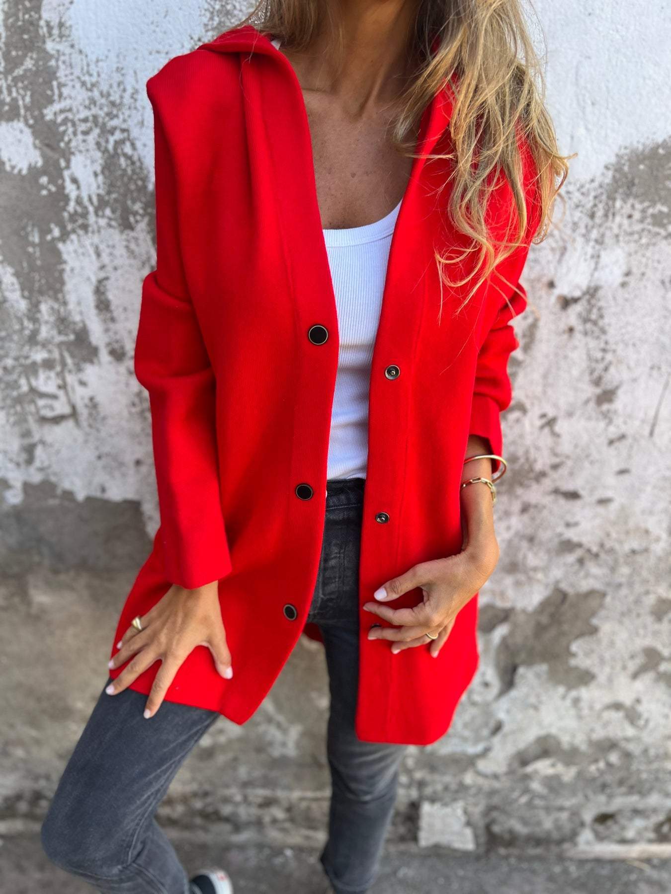 Scarlett | Chic Single Breasted Hoodie Jacket