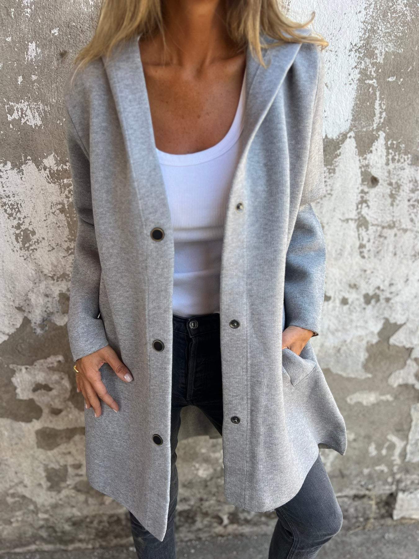Scarlett | Chic Single Breasted Hoodie Jacket