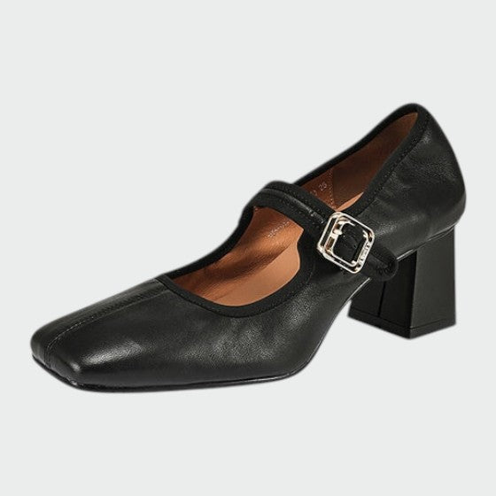 Kate - Block-Heel Buckle Mary Jane Shoes