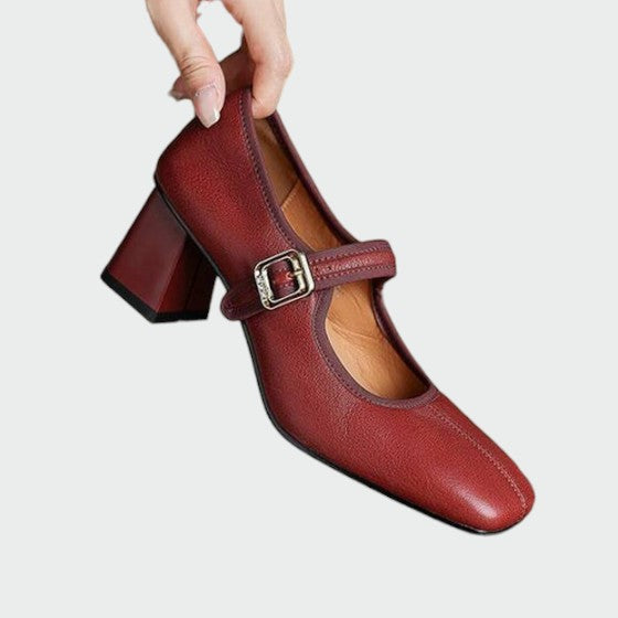 Kate - Block-Heel Buckle Mary Jane Shoes