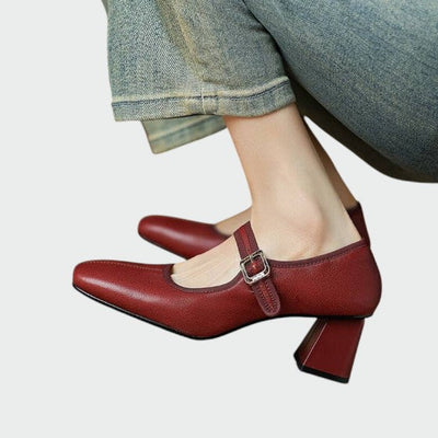 Kate - Block-Heel Buckle Mary Jane Shoes