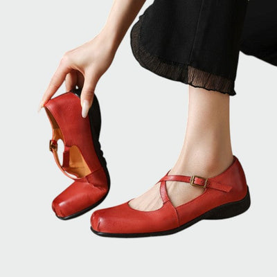 Kate - Square-Toe Cross-Strap Mary Jane Shoes