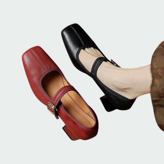 Kate - Block-Heel Buckle Mary Jane Shoes