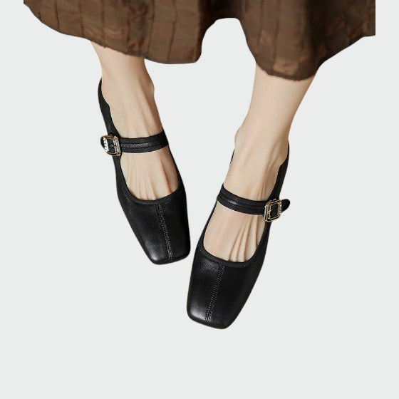 Kate - Block-Heel Buckle Mary Jane Shoes