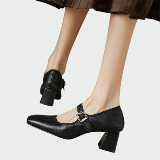Kate - Block-Heel Buckle Mary Jane Shoes