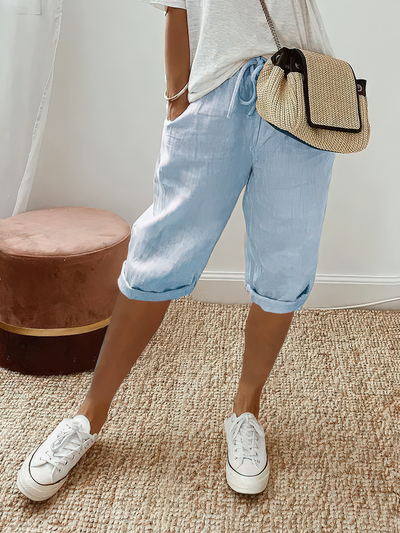 Marthe | Lightweight Rolled-Hem Cotton Shorts