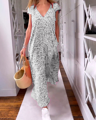Madison | Chic Printed V-Neck Maxi Dress