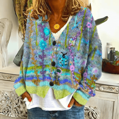 Matilda | Cozy Floral Printed Knit Vest