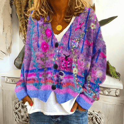 Matilda | Cozy Floral Printed Knit Vest