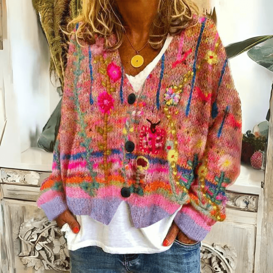 Matilda | Cozy Floral Printed Knit Vest