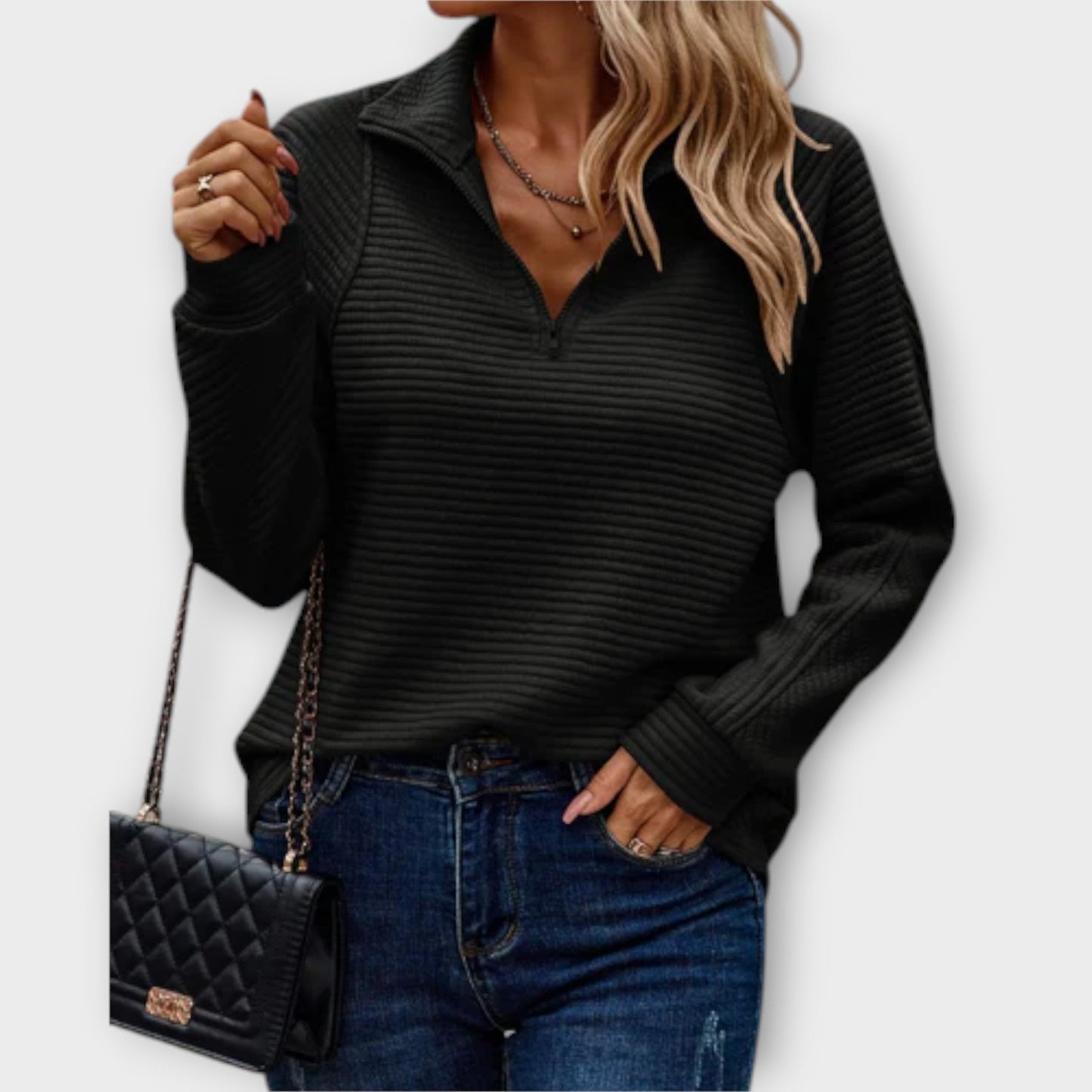 Brooklyn | Sweater with Polo Zip