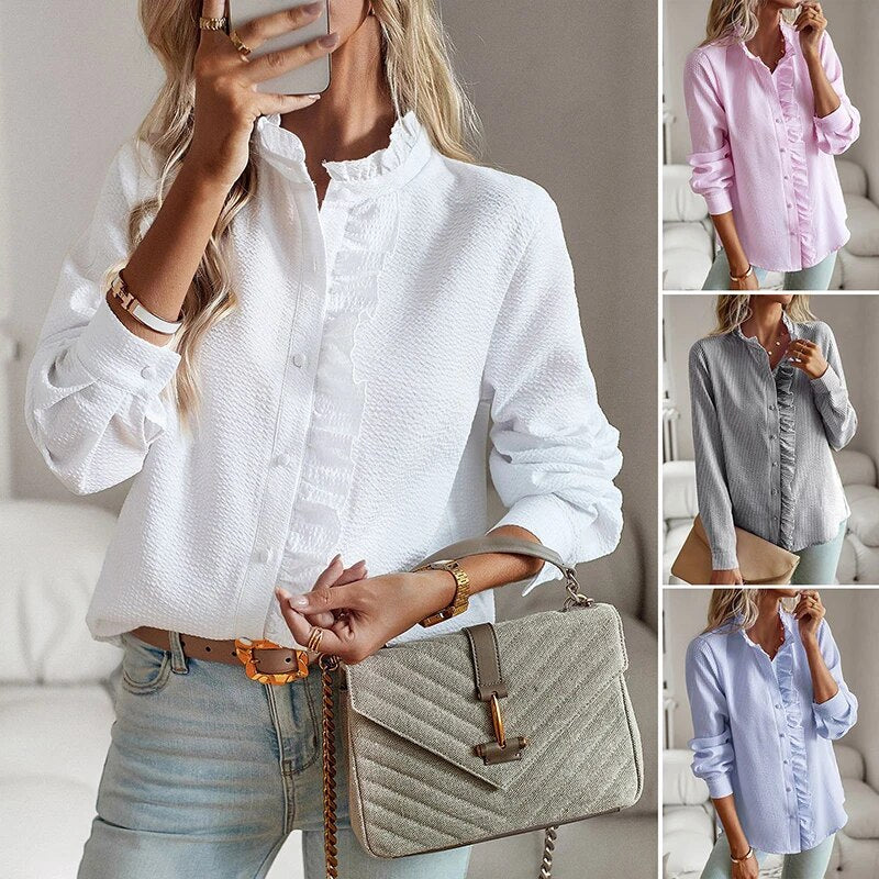 Alice | Ruffled Button-Up Blouse